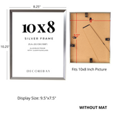 Decorebay Home 10x8 Aluminum Picture Photo Frame (Silver)