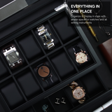 Decorebay Black Oak Wood 20 Slot Watch display case and Jewelry Box Storage Organizer ( Darling)