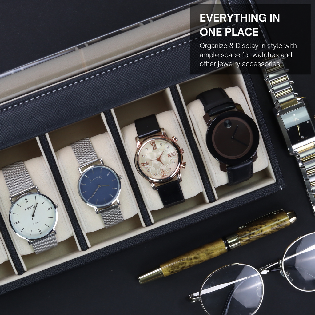 Leather watch display discount case