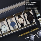 Decorebay Time Traveler 5-Slot PU Leather Watch Display Case and Organizer
