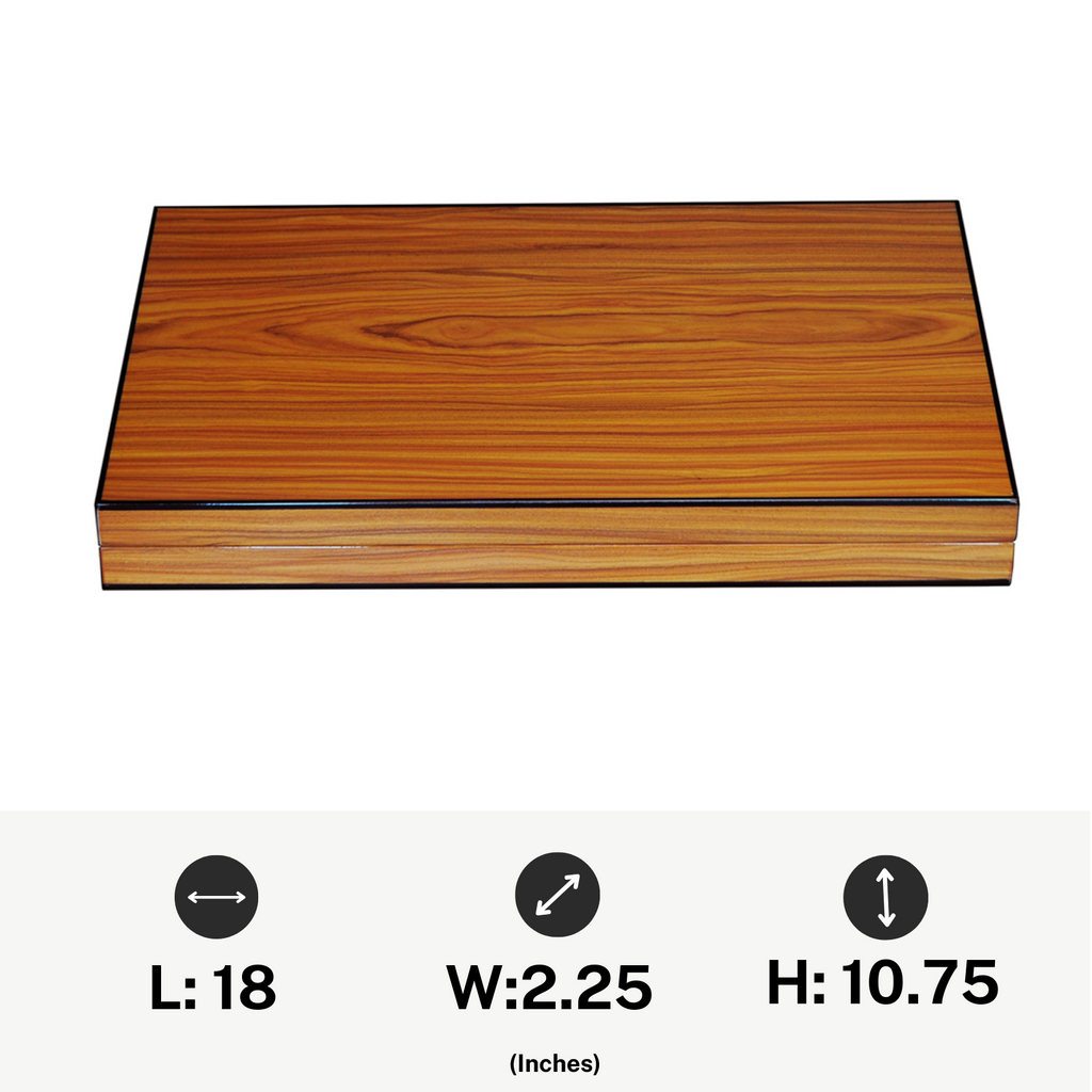 Decorebay Wooden 18" Rosewood Backgammon Folding Board Game Set