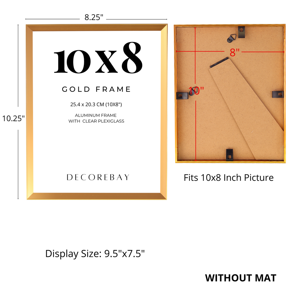 Decor Home Aluminum Single Photo Display Picture Frames - Gold Black Silver - Black - 6x4
