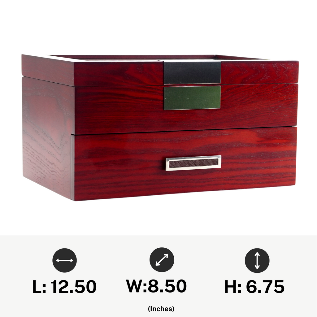 Decorebay Cherry Oak Wood 20 Slot Watch display case and Jewelry Box Storage Organizer ( Darling)
