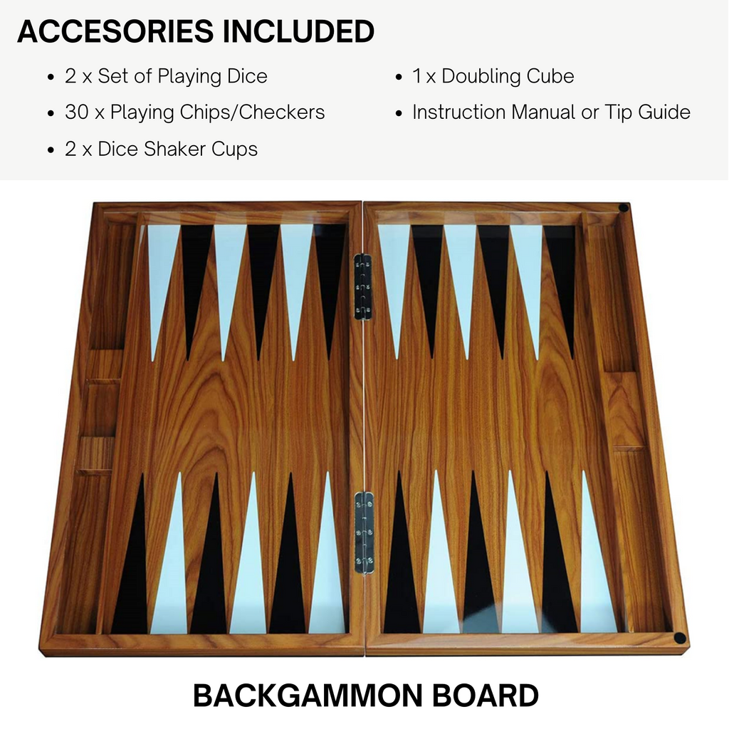 Decorebay Wooden 18" Rosewood Backgammon Folding Board Game Set