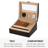 Decorebay Wood Lined Cigar Cabinet Humidor Cigar Case, Best Man Gift (Walnut)