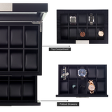 Decorebay Black Oak Wood 20 Slot Watch display case and Jewelry Box Storage Organizer ( Darling)