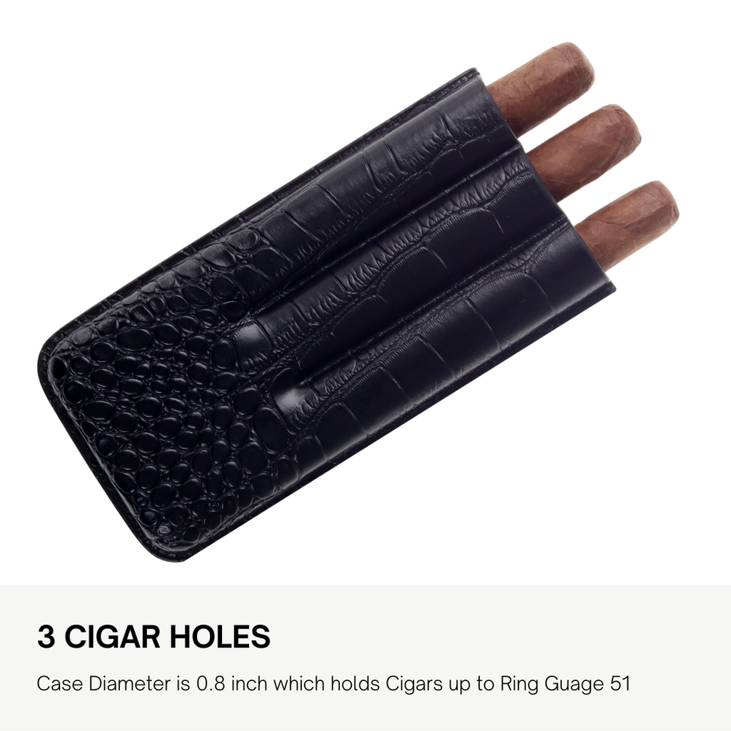 DecorebayTravel Sized Cigar Humidor, Cigar Box, Groomsman Cigar Case, Best Man Gift (Black)