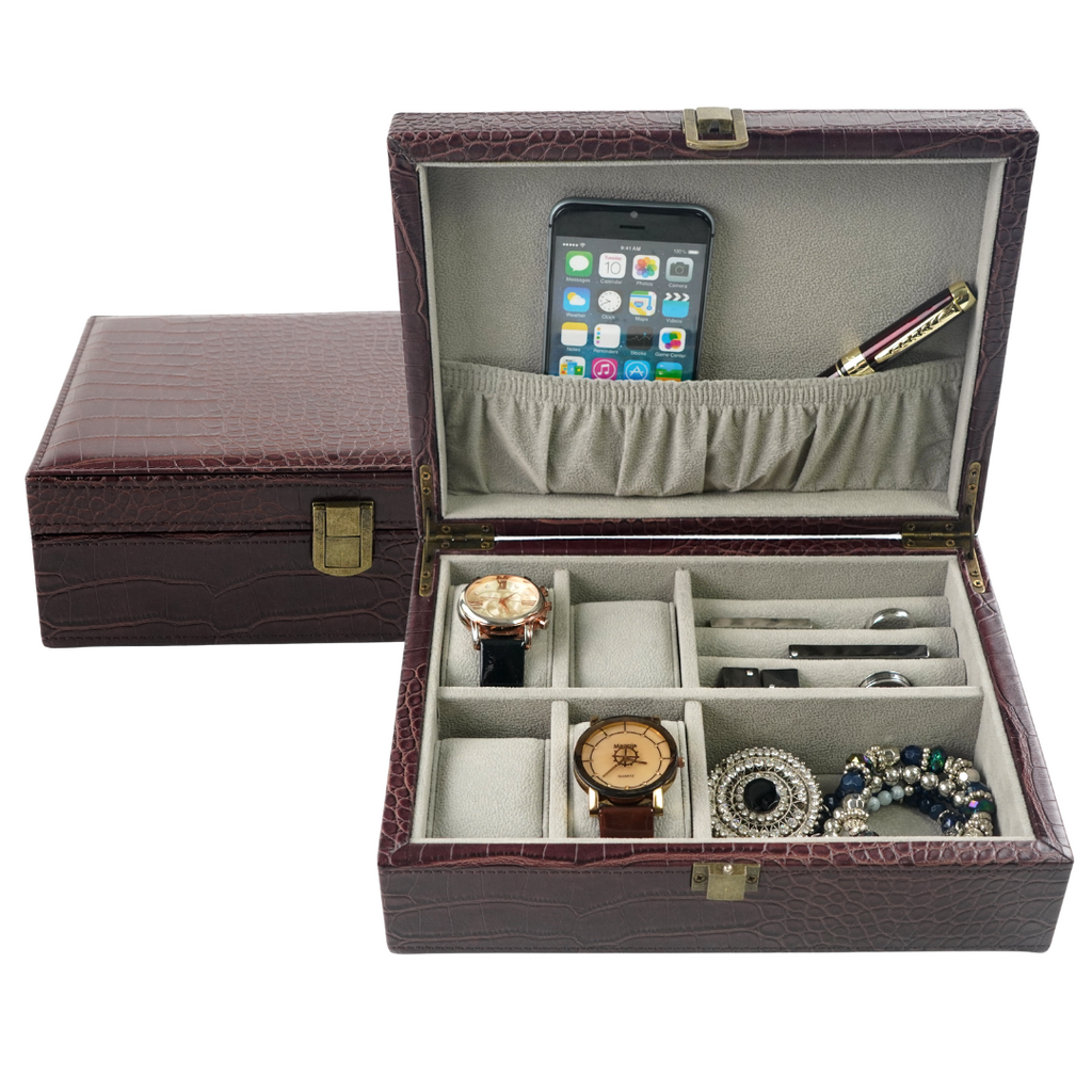 1 set of Wooden Jewelry Storage Box Ring Storage Container Money Box with  Lock - Walmart.com